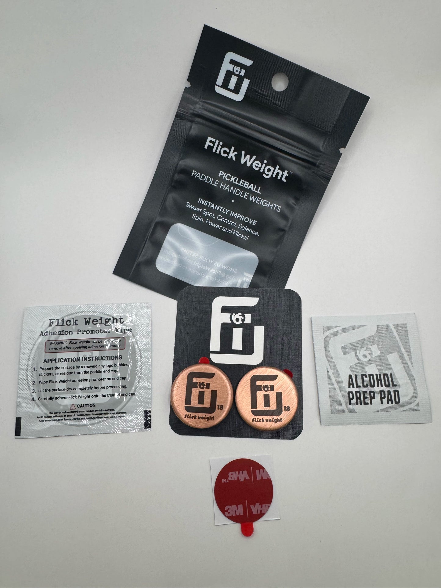 18 Gram 2 pack of copper flick weights and the package contents