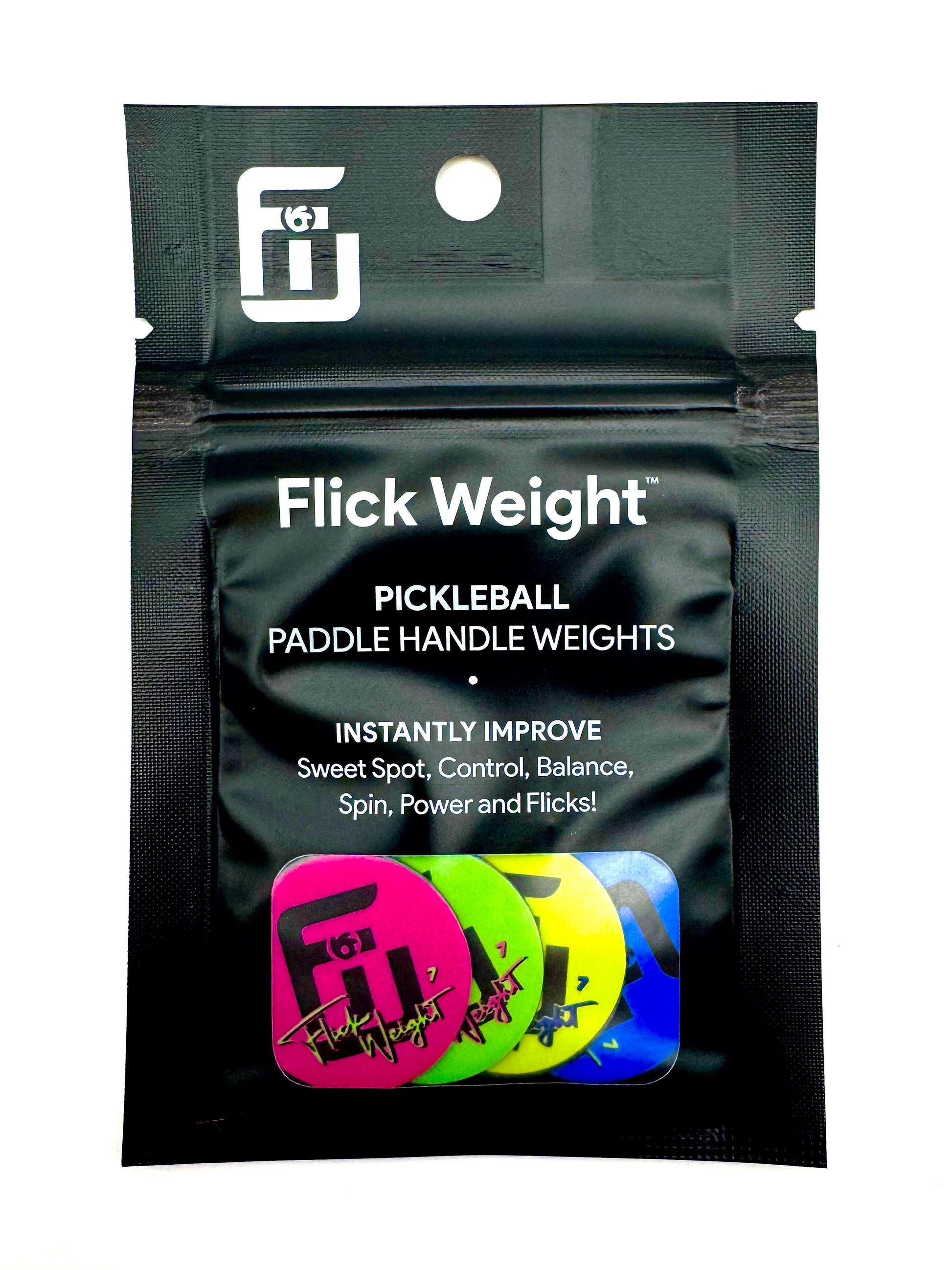 4 neon flick weights in a package 7 grams for pickleball paddle handles