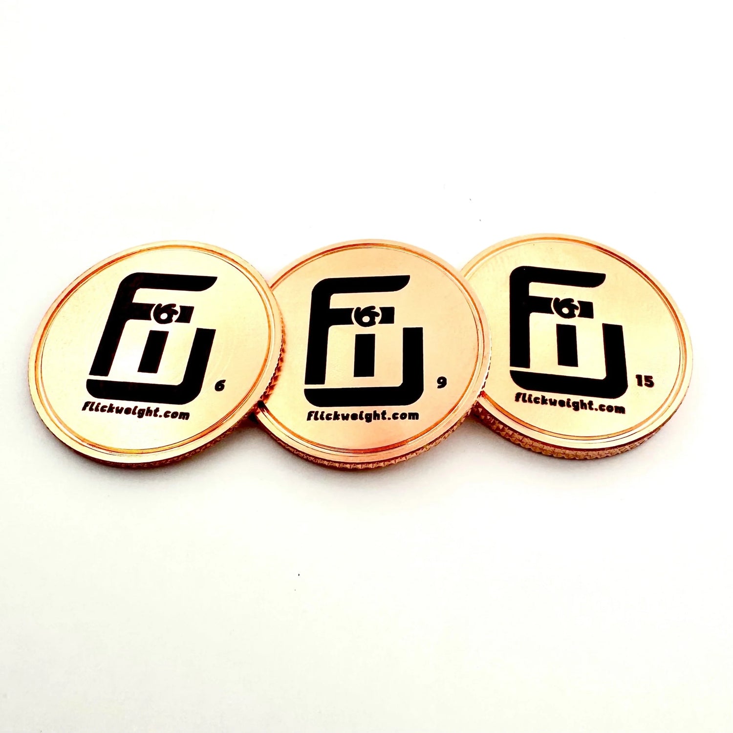 Premium Flick Weight Collection 6g, 9g, 15g for pickleball paddle handle weights