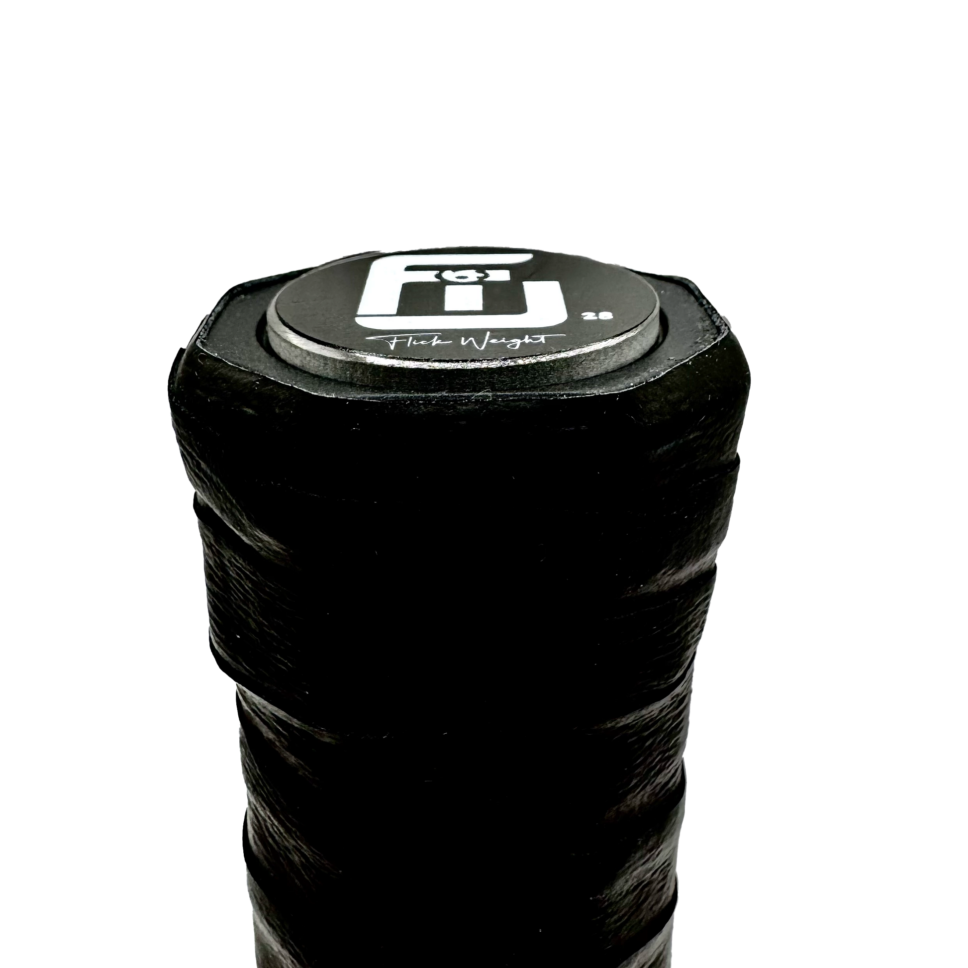 Tungsten 1 oz Signature Pro-Line Flick Weight on the bottom of a pickleball paddle for optimizing balance points for pickleball players