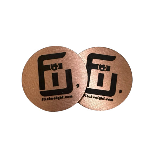 9 gram flick weight pack with two flick weights both 9 g.