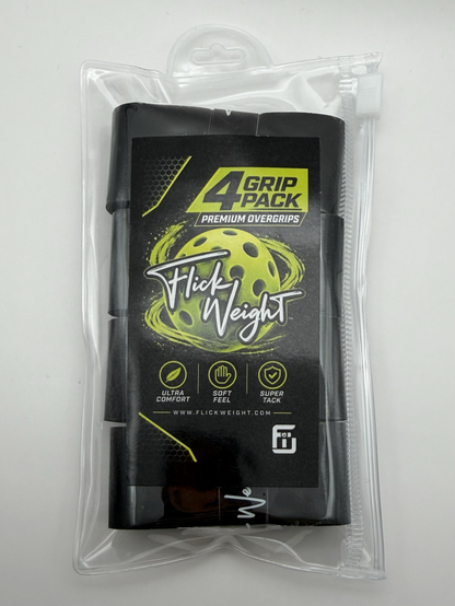 Flick Weight Pickleball Overgrips – 4 Pack