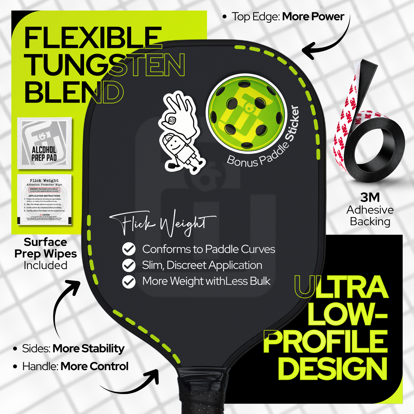 Flexible Tungsten Tape for PIckleball Paddle tuning