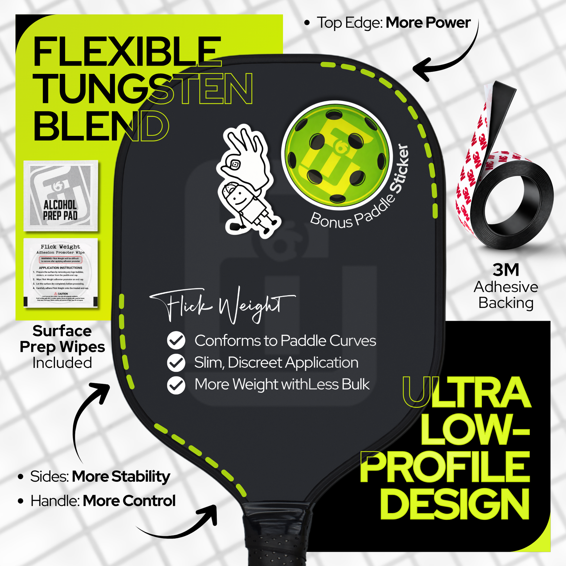 Flexible Tungsten Tape for PIckleball Paddle tuning