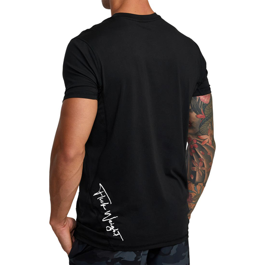 REar view of Flick weight athletic performance t-shirt