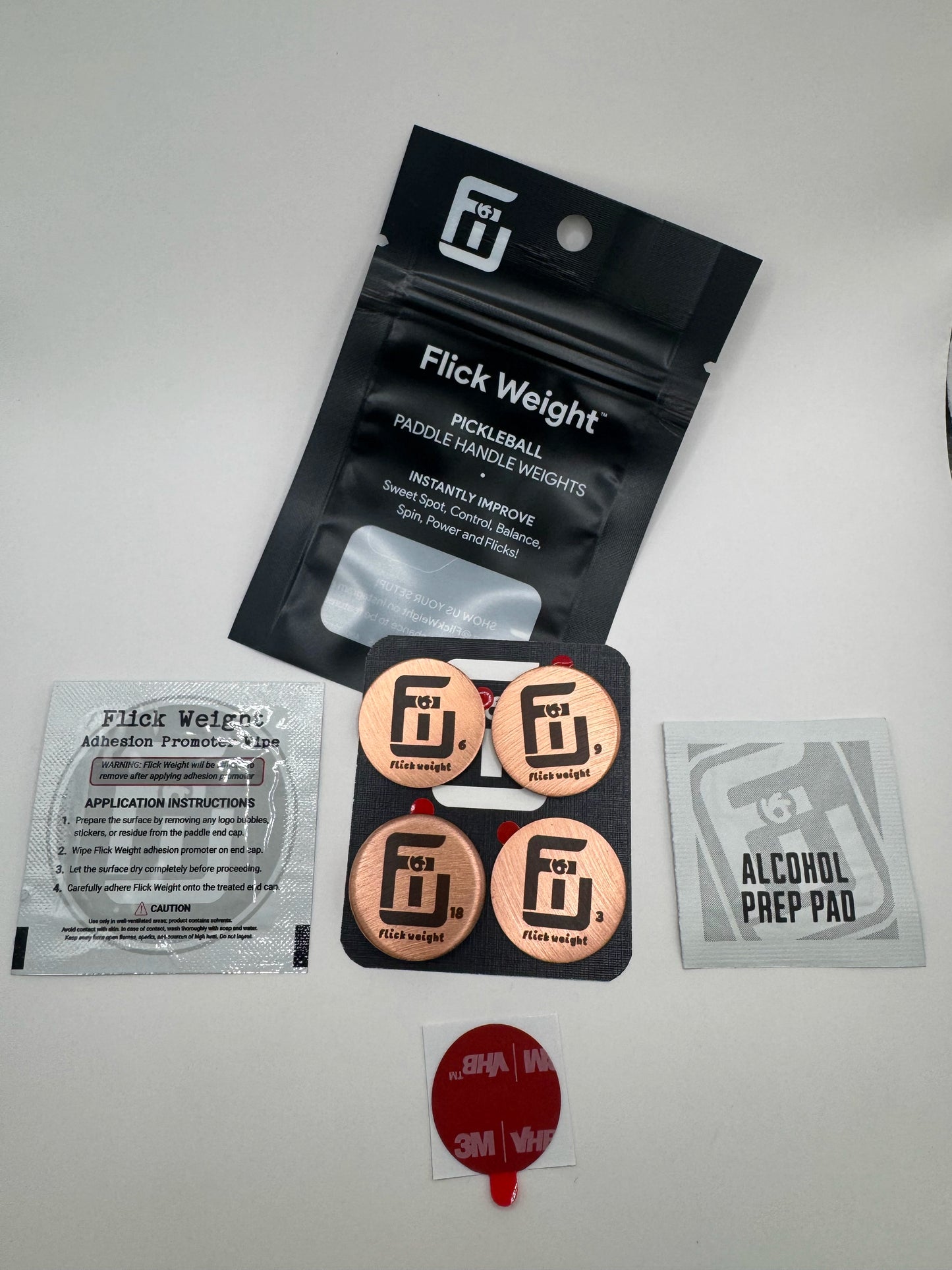 4 pack of flick weights for pickleball paddle handle weight
