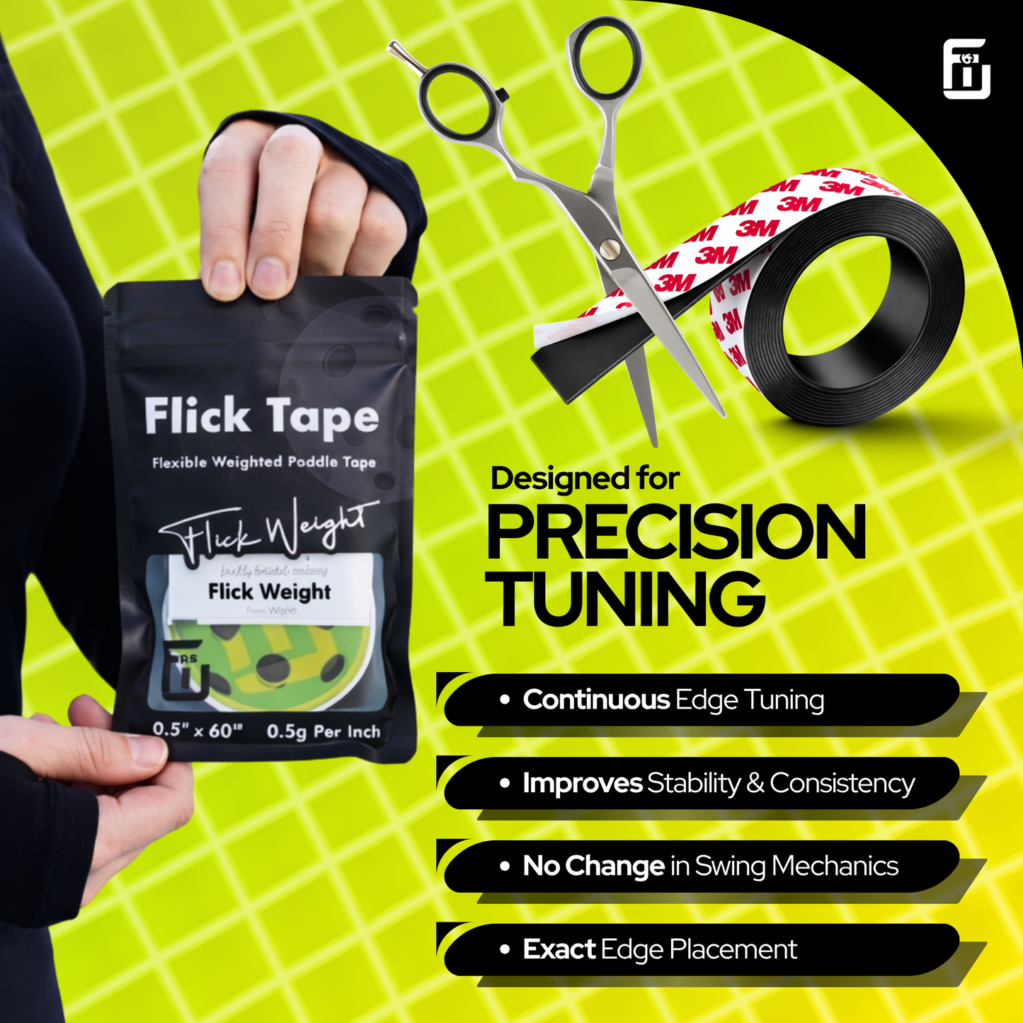 Flick Weight Flick Tape 0.5g per inch Tungsten Tape precision paddle tuning