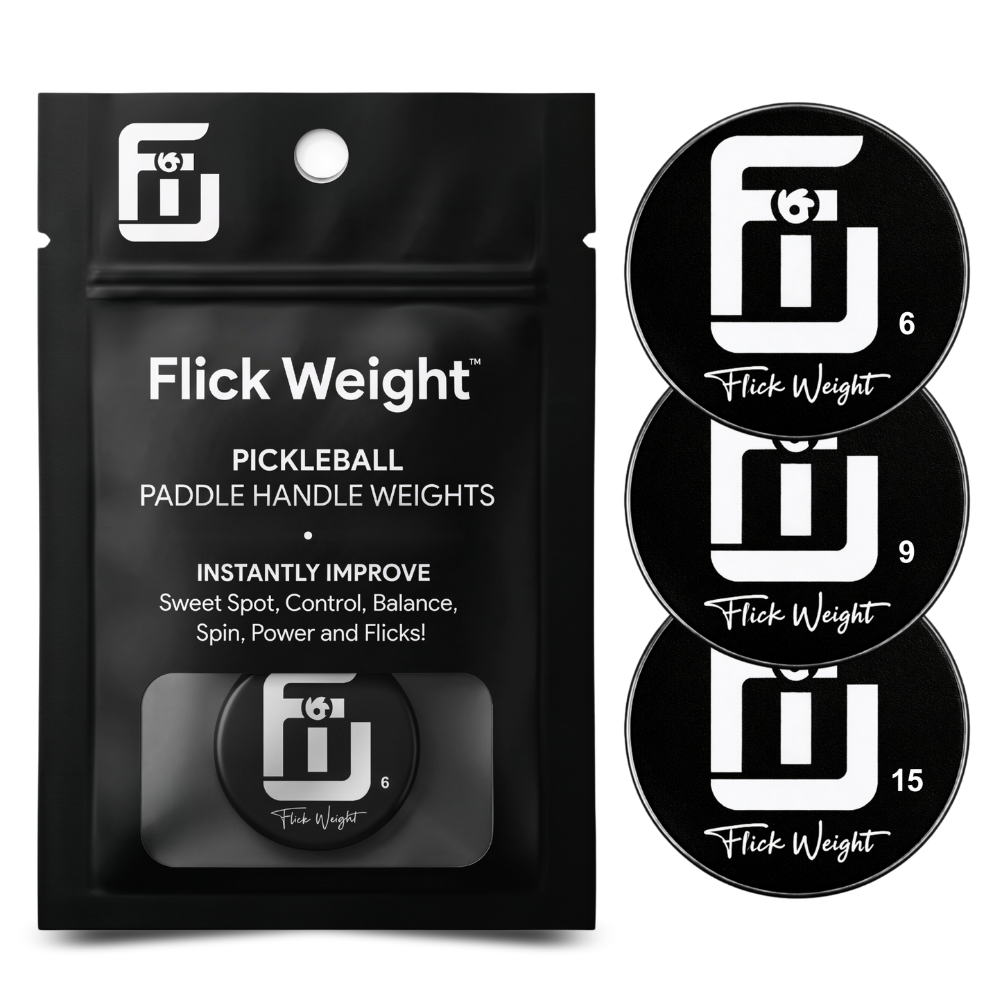 Flick Weight Light Pack of Tungsten pickleball paddle weights