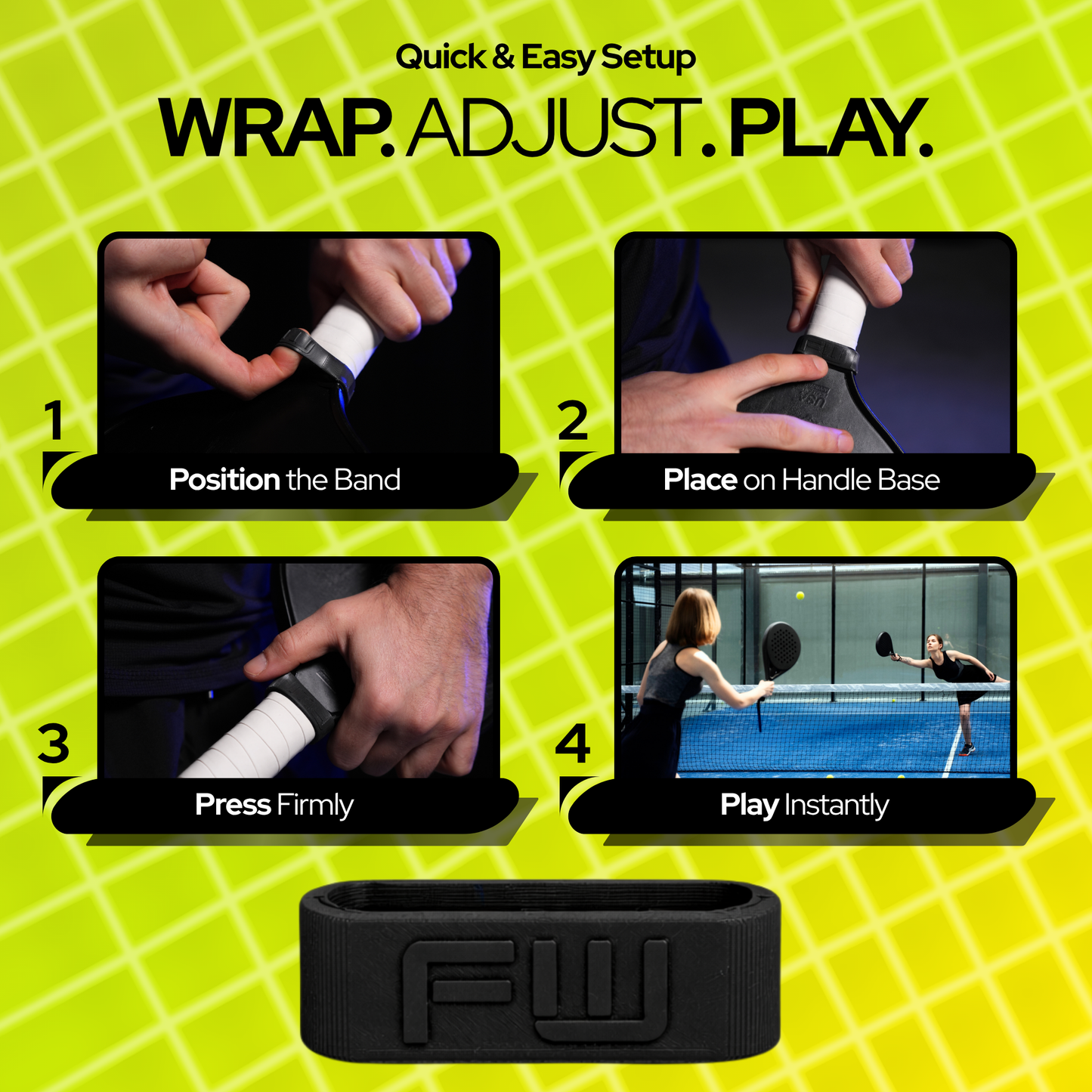 Flick Weight Reflex bands for easy Pickleball Paddle Tungsten Weighting systems