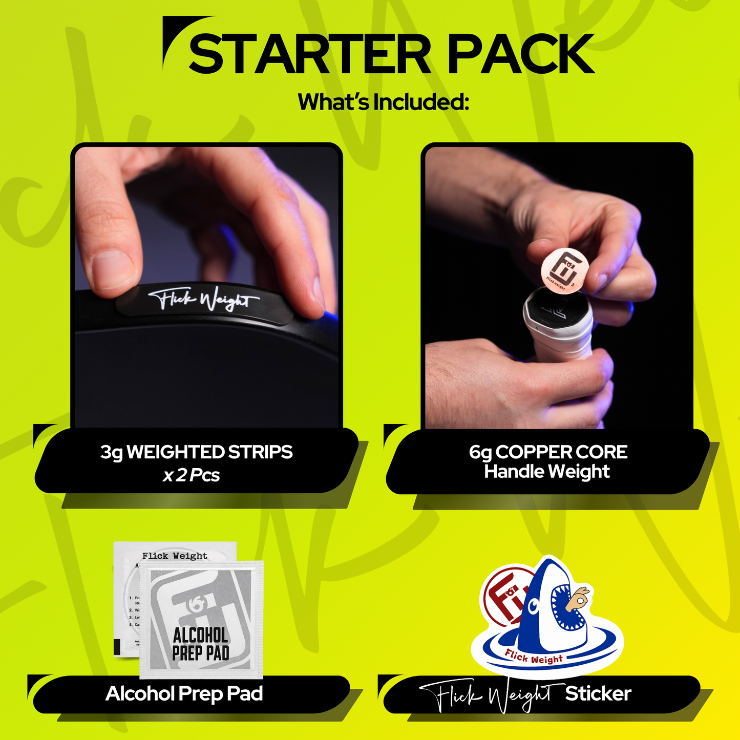Flick Weight Starter pack pickleball Paddle Weights whats included
