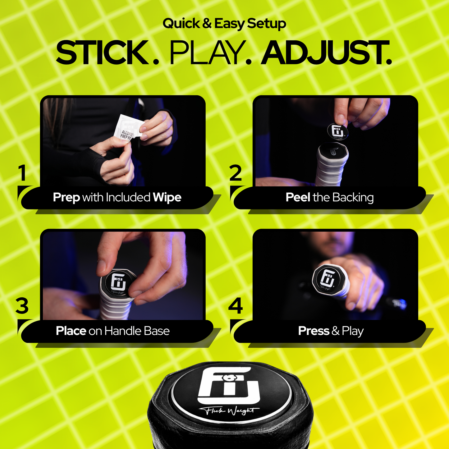 How to apply the Flick Weight pickleball paddle handle weight